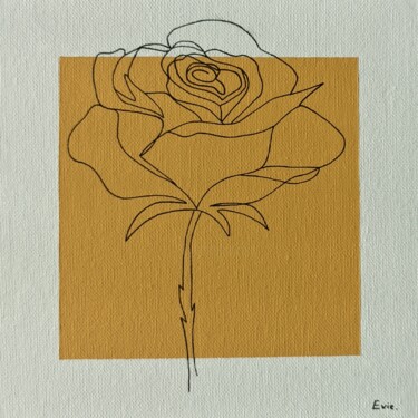 Painting titled "Rose minimaliste" by Evie. R, Original Artwork, Acrylic