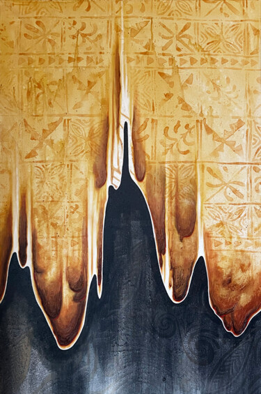 Картина под названием "LAVAFLOW" - Evrard Chaussoy, Подлинное произведение искусства, Акрил Установлен на Деревянная рама дл…