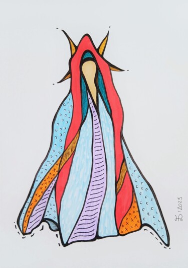 Dessin intitulée "The Empress" par Ewa Dura, Œuvre d'art originale, Marqueur