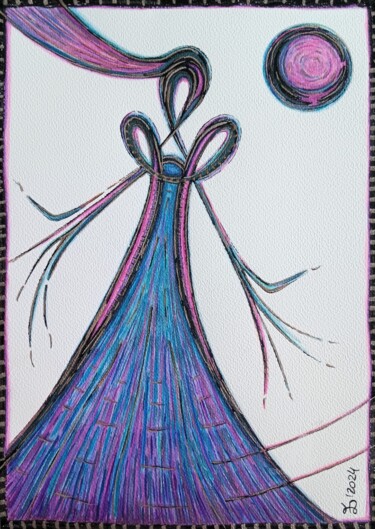 Disegno intitolato "Solar Wind" da Ewa Dura, Opera d'arte originale, Pennarello