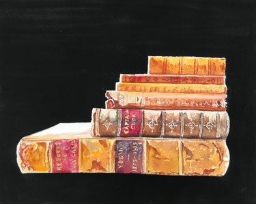 Painting titled "Knowledge" by Ewa Helzen, Original Artwork, Watercolor