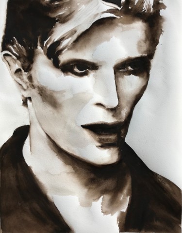 Painting titled "David" by Ewa Helzen, Original Artwork, Watercolor