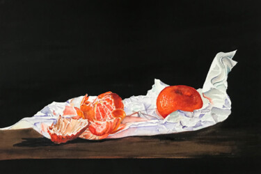 Peinture intitulée "Vitamin C/Mandarin" par Ewa Helzen, Œuvre d'art originale, Aquarelle