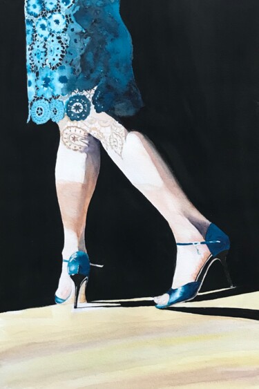 Dancing Queen Painting titled "Dancing Queen" by Ewa Helzen, Original Artwork, Watercolor