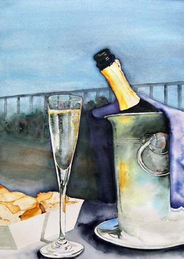 Pintura intitulada "Some sparkling whin…" por Ewa Helzen, Obras de arte originais, Aquarela