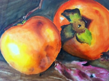 Malerei mit dem Titel "Sharon fruits" von Ewa Helzen, Original-Kunstwerk
