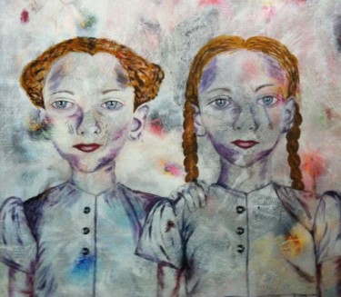 Peinture intitulée "The twins painted f…" par Ewa Helzen, Œuvre d'art originale, Acrylique