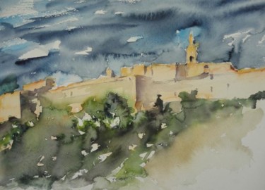 Painting titled "The castell" by Ewa Helzen, Original Artwork