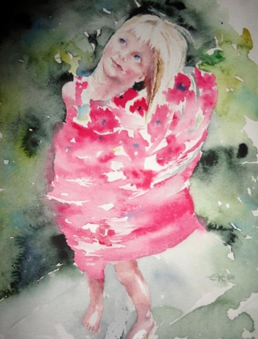 Schilderij getiteld "Dancing girl" door Ewa Helzen, Origineel Kunstwerk