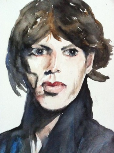 Painting titled "Mike Jagger" by Ewa Helzen, Original Artwork