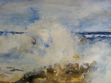 Painting titled "Ruff sea" by Ewa Helzen, Original Artwork