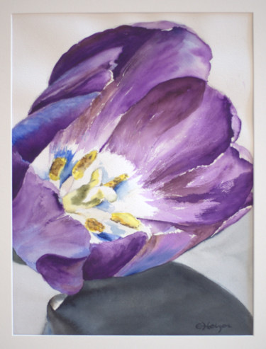 Painting titled "violet-tulip.jpg" by Ewa Helzen, Original Artwork