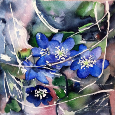 Pintura intitulada "spring-is-here.jpg" por Ewa Helzen, Obras de arte originais, Aquarela