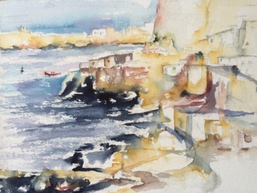 Painting titled "Valetta.jpg" by Ewa Helzen, Original Artwork, Watercolor