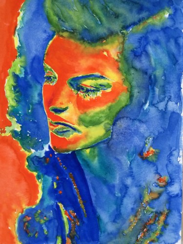 Schilderij getiteld "Colourful.jpg" door Ewa Helzen, Origineel Kunstwerk, Aquarel