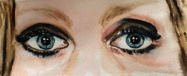 Painting titled "eyes.jpg" by Ewa Helzen, Original Artwork, Watercolor