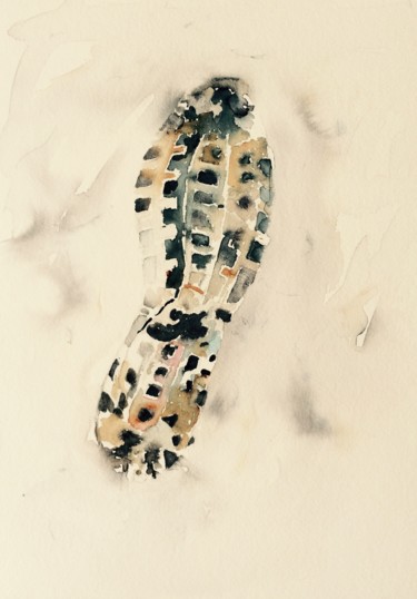 Painting titled "footprint.jpg" by Ewa Helzen, Original Artwork, Watercolor