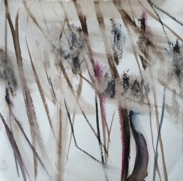 Malerei mit dem Titel "Straws" von Ewa Helzen, Original-Kunstwerk, Aquarell