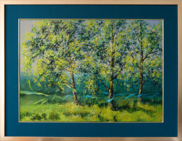 Painting titled "Tenderness of The G…" by Ewa Ludwig, Original Artwork, Oil Mounted on Wood Stretcher frame