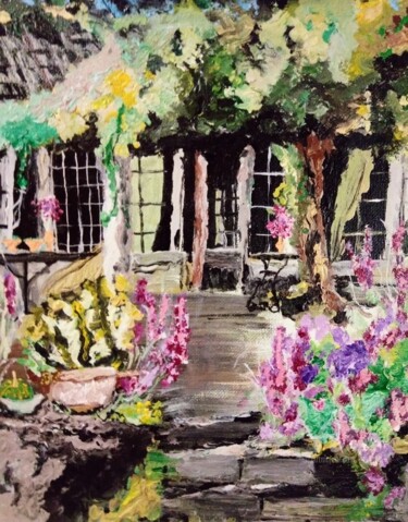 Painting titled "in the garden" by Ewa Mościszko, Original Artwork, Acrylic