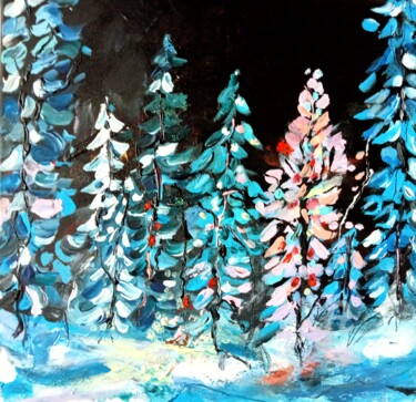 Painting titled "Christmas" by Ewa Mościszko, Original Artwork, Acrylic