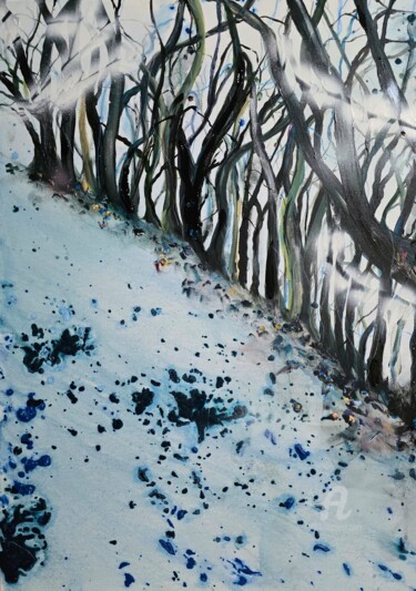 Malarstwo zatytułowany „Zimowy Przebłysk” autorstwa Ewa Mościszko, Oryginalna praca, Akryl