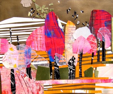 Collages titulada "...et derrière cet…" por Ewa Rzeszowska, Obra de arte original, Collages Montado en Bastidor de camilla d…