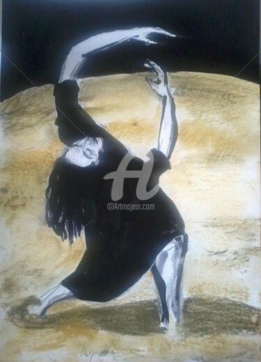 Peinture intitulée "femme qui tombe" par Ewa Held, Œuvre d'art originale, Acrylique