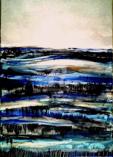 Peinture intitulée "bleu-10" par Ewa Held, Œuvre d'art originale, Acrylique