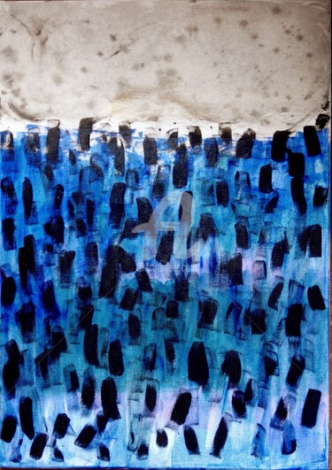 Peinture intitulée "bleu 11" par Ewa Held, Œuvre d'art originale, Acrylique