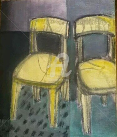 Peinture intitulée "chaises 1" par Ewa Held, Œuvre d'art originale, Acrylique