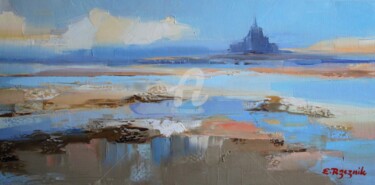 Peinture intitulée "Mont Saint-Michel" par Ewa Rzeznik, Œuvre d'art originale, Huile