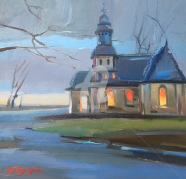 Painting titled "Notre Dame de Grace" by Ewa Rzeznik, Original Artwork, Oil