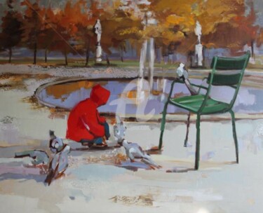 Peinture intitulée "Jardin des Tuilleri…" par Ewa Rzeznik, Œuvre d'art originale