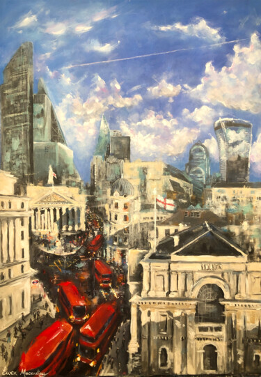 Painting titled "London, view of the…" by Ewen Macaulay, Original Artwork, Acrylic