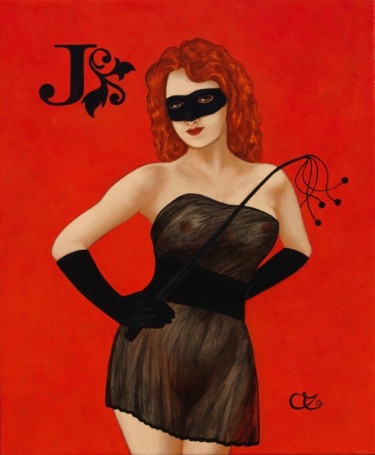 Painting titled "Le Joker" by Céline Excoffon, Original Artwork, Oil