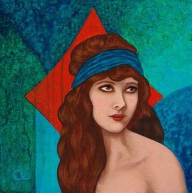 Malerei mit dem Titel "L'Ombre du Carreau,…" von Céline Excoffon, Original-Kunstwerk, Öl
