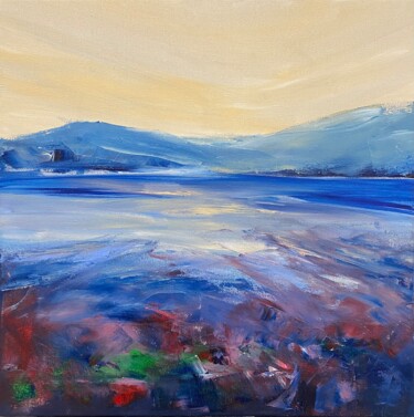 Painting titled "BLUE LAKE — CONTEMP…" by Ildar Minnegalimov (exesalle), Original Artwork, Oil