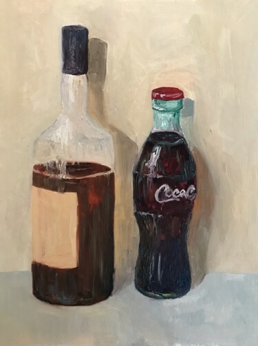 Painting titled "WHISKEY AND COLA —…" by Ildar Minnegalimov (exesalle), Original Artwork, Oil