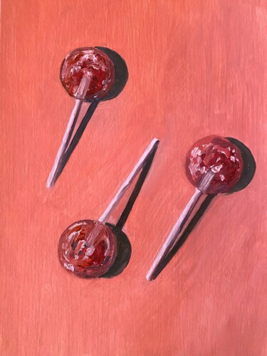 Schilderij getiteld "3 LOLLIPOPS — CONTE…" door Ildar Minnegalimov (exesalle), Origineel Kunstwerk, Olie