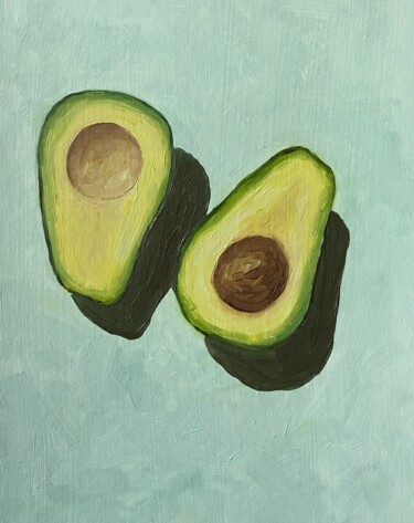 Malerei mit dem Titel "AVOCADO — MODERN RE…" von Ildar Minnegalimov (exesalle), Original-Kunstwerk, Öl