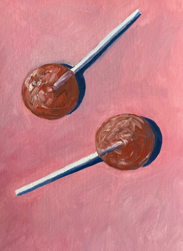 Painting titled "TWO LOLLIPOPS — MOD…" by Ildar Minnegalimov (exesalle), Original Artwork, Oil