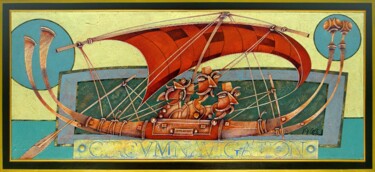 Painting titled "Circumnavigation" by Exloss Art, Original Artwork, Acrylic