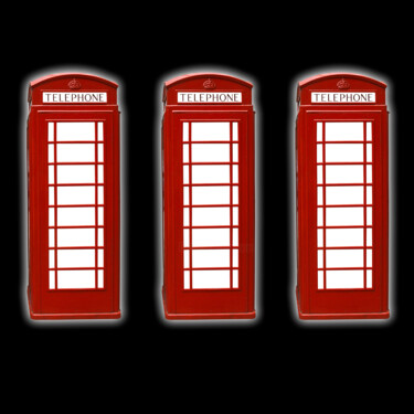Фотография под названием "London Phone Box#16" - Exors, Подлинное произведение искусства, Манипулированная фотография