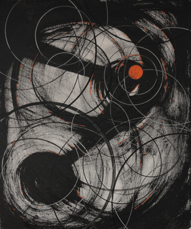Peinture intitulée "LA noir" par Ernst Kruijff, Œuvre d'art originale, Encre