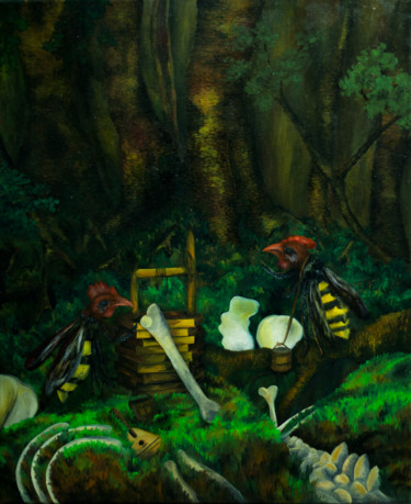Картина под названием "Дикие осы" - Анна Баранова, Подлинное произведение искусства