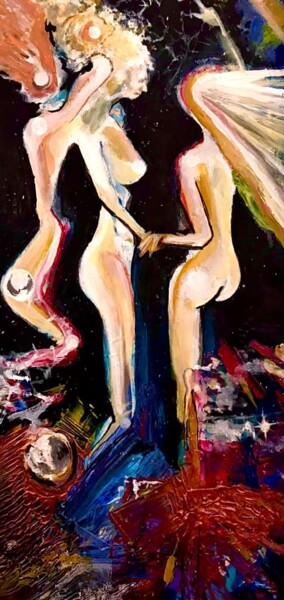 Painting titled "γυναίκες" by Giorgio Bianchi, Original Artwork, Acrylic
