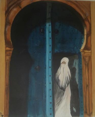 Peinture intitulée "porte saidibousaid…" par Dia Mond, Œuvre d'art originale, Acrylique