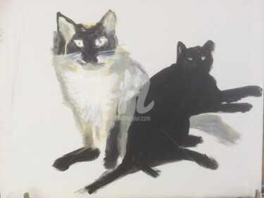 Painting titled "Cats.jpg" by Eye Mage, Original Artwork, Acrylic