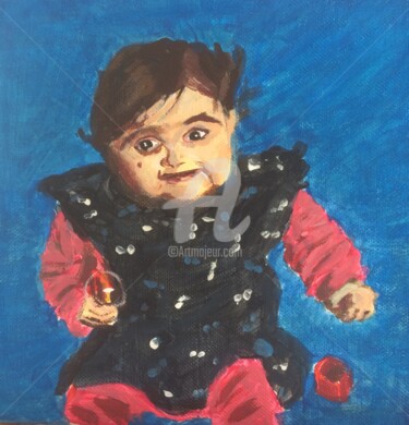 Painting titled "Painting of a baby" by Eye Mage, Original Artwork, Acrylic